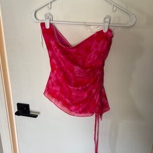 Princess Polly Pink and Red Tube Top